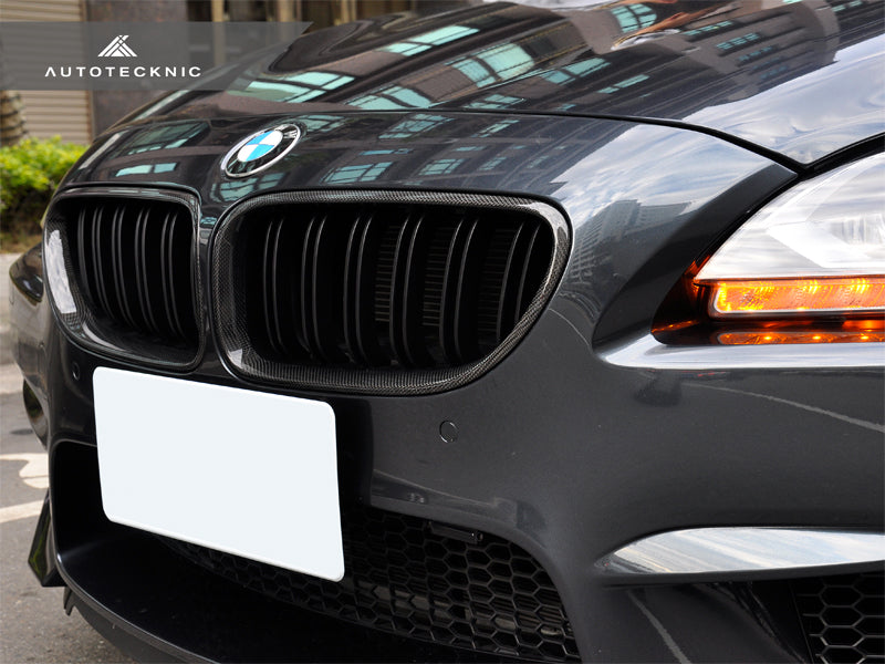 AutoTecknic Dual-Slats Carbon Fiber Front Grille Set - F06 Gran Coupe / F12 Coupe / F13 Cabrio | 6 Series & M6-Exterior-Silicon Valley Bimmer