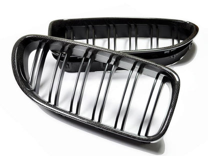 AutoTecknic Dual-Slats Carbon Fiber Front Grille Set - F06 Gran Coupe / F12 Coupe / F13 Cabrio | 6 Series & M6-Exterior-Silicon Valley Bimmer