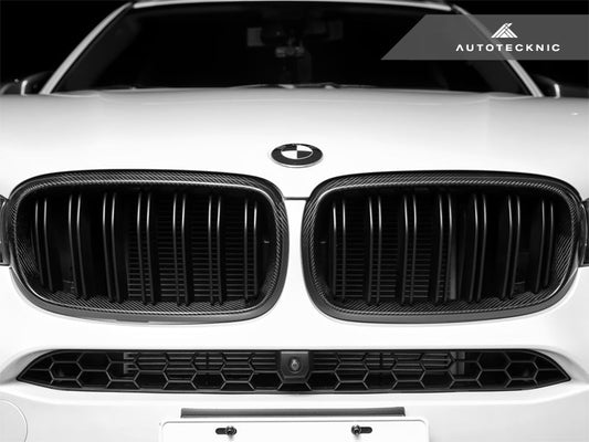 AutoTecknic Dual-Slats Carbon Fiber Front Grille Set - F15 X5 | F85 X5M & F16 X6 | F86 X6M-Exterior-Silicon Valley Bimmer