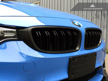 AutoTecknic Dual-Slats Carbon Fiber Front Grille Set - F32/ F36 4-Series | F80 M3 | F82 M4-Exterior-Silicon Valley Bimmer
