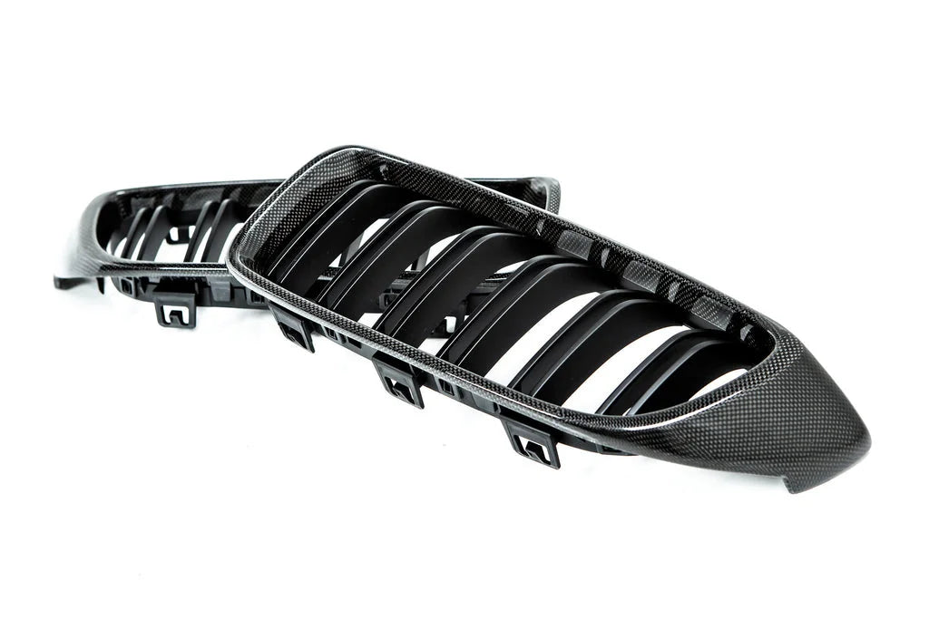 AutoTecknic Dual-Slats Carbon Fiber Front Grille Set - F32/ F36 4-Series | F80 M3 | F82 M4-Exterior-Silicon Valley Bimmer