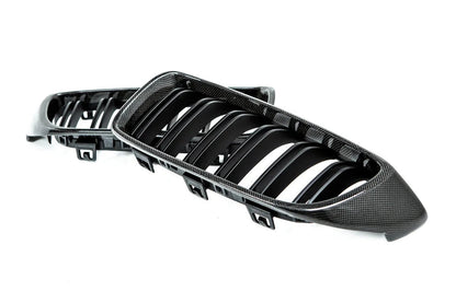 AutoTecknic Dual-Slats Carbon Fiber Front Grille Set - F32/ F36 4-Series | F80 M3 | F82 M4-Exterior-Silicon Valley Bimmer