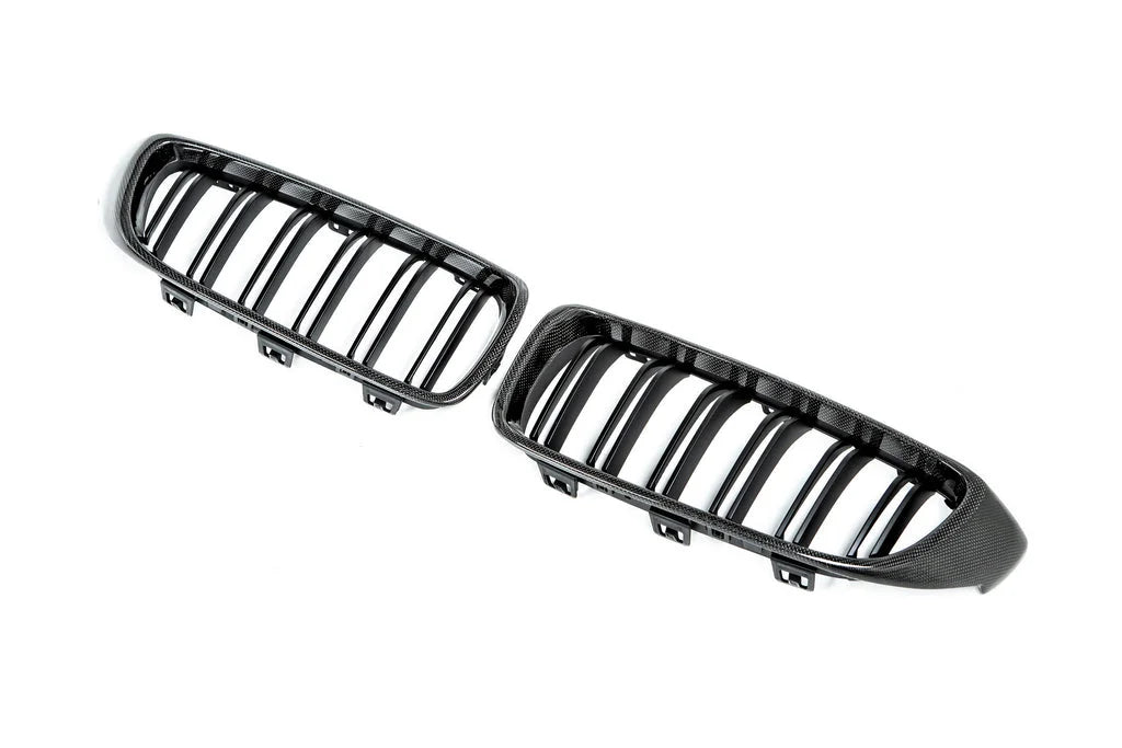 AutoTecknic Dual-Slats Carbon Fiber Front Grille Set - F32/ F36 4-Series | F80 M3 | F82 M4-Exterior-Silicon Valley Bimmer