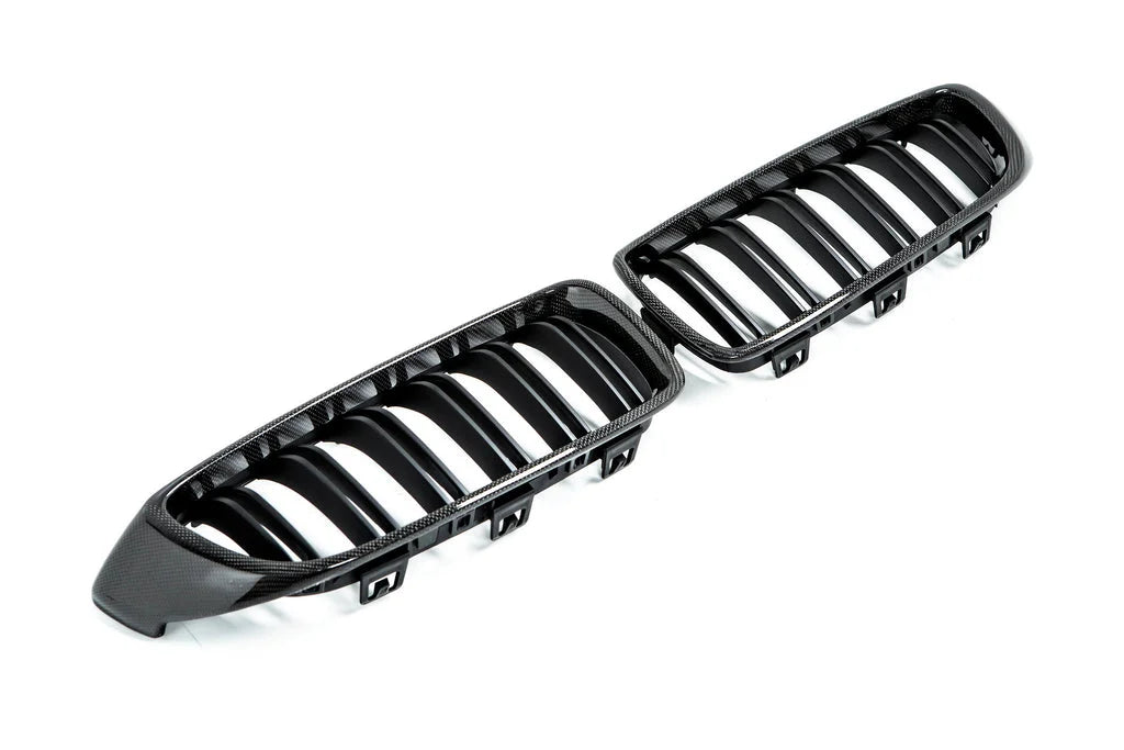 AutoTecknic Dual-Slats Carbon Fiber Front Grille Set - F32/ F36 4-Series | F80 M3 | F82 M4-Exterior-Silicon Valley Bimmer