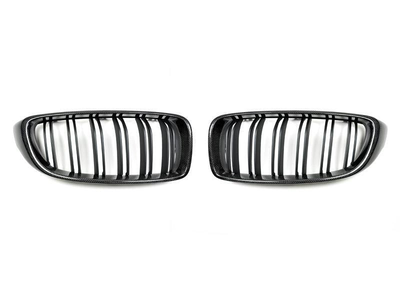 AutoTecknic Dual-Slats Carbon Fiber Front Grille Set - F32/ F36 4-Series | F80 M3 | F82 M4-Exterior-Silicon Valley Bimmer