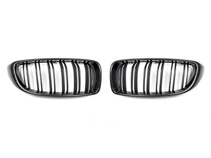 AutoTecknic Dual-Slats Carbon Fiber Front Grille Set - F32/ F36 4-Series | F80 M3 | F82 M4-Exterior-Silicon Valley Bimmer