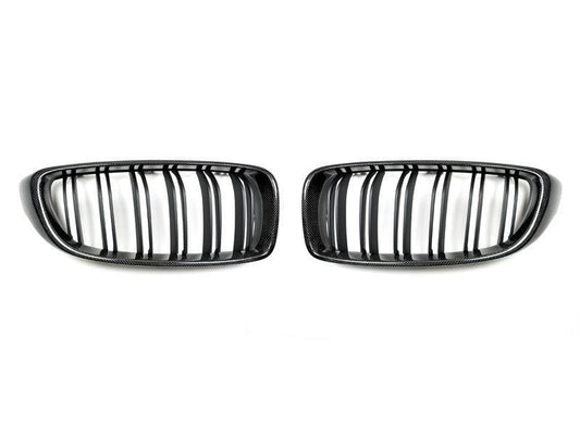 AutoTecknic Dual-Slats Carbon Fiber Front Grille Set - F32/ F36 4-Series | F80 M3 | F82 M4-Exterior-Silicon Valley Bimmer