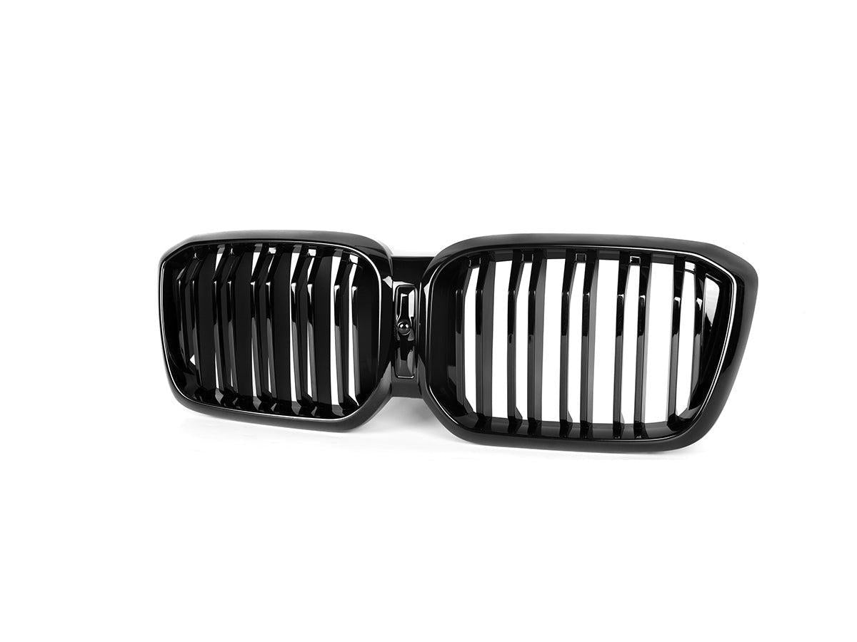 AutoTecknic Dual-Slats Gloss Black Front Grille - G01 X3 | G02 X4 LCI-Exterior-Silicon Valley Bimmer