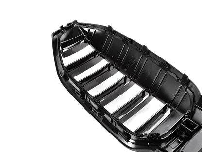 AutoTecknic Dual-Slats Gloss Black Front Grille - G20 3-Series LCI-Exterior-Silicon Valley Bimmer