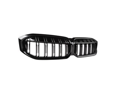 AutoTecknic Dual-Slats Gloss Black Front Grille - G20 3-Series LCI-Exterior-Silicon Valley Bimmer