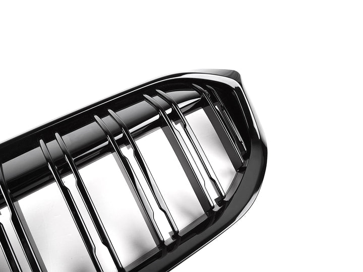 AutoTecknic Dual-Slats Gloss Black Front Grille - G20 3-Series LCI-Exterior-Silicon Valley Bimmer