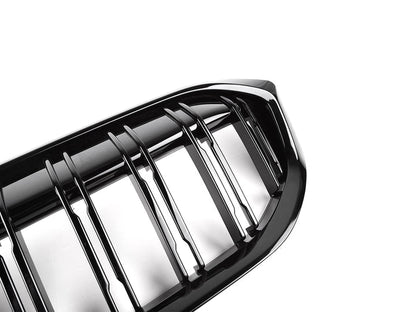 AutoTecknic Dual-Slats Gloss Black Front Grille - G20 3-Series LCI-Exterior-Silicon Valley Bimmer