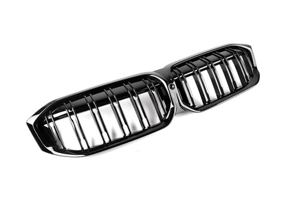 AutoTecknic Dual-Slats Gloss Black Front Grille - G20 3-Series LCI-Exterior-Silicon Valley Bimmer