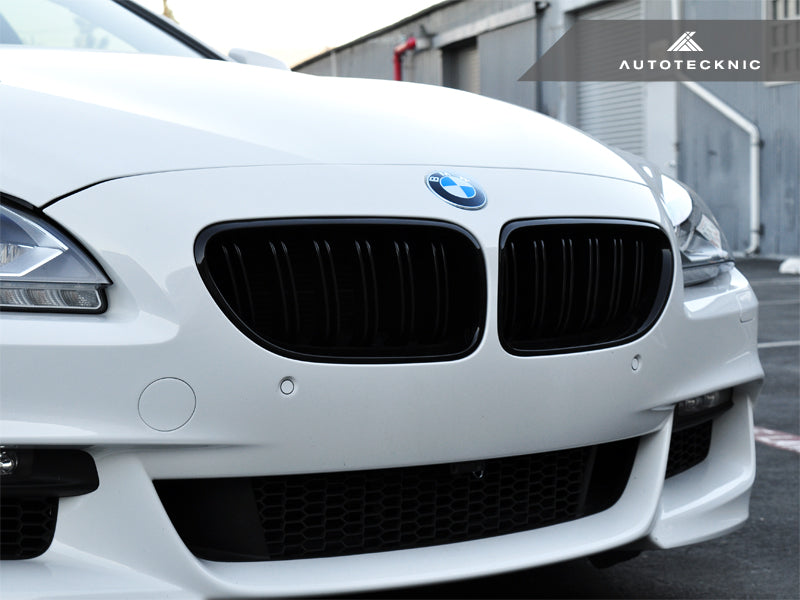 AutoTecknic Dual-Slats Gloss Black Front Grille Set - F06 Gran Coupe / F12 Coupe / F13 Cabrio | 6 Series & M6-Exterior-Silicon Valley Bimmer