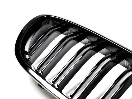 AutoTecknic Dual-Slats Gloss Black Front Grille Set - F10 5-Series | M5-Exterior-Silicon Valley Bimmer