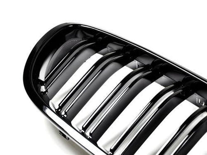 AutoTecknic Dual-Slats Gloss Black Front Grille Set - F10 5-Series | M5-Exterior-Silicon Valley Bimmer
