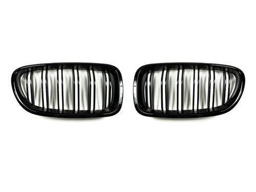 AutoTecknic Dual-Slats Gloss Black Front Grille Set - F10 5-Series | M5-Exterior-Silicon Valley Bimmer