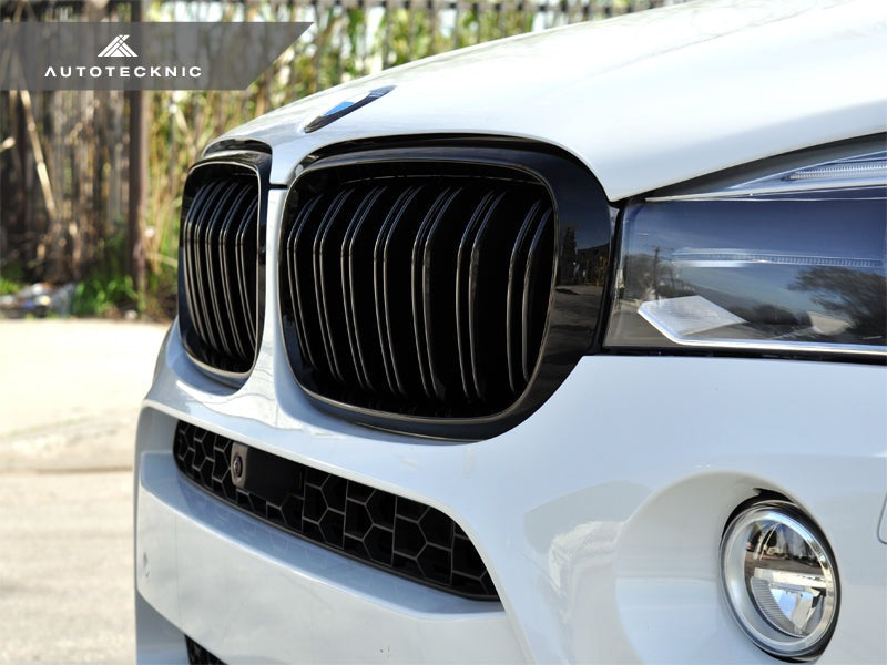 AutoTecknic Dual-Slats Gloss Black Front Grille Set - F15 X5 | F85 X5M & F16 X6 | F86 X6M-Exterior-Silicon Valley Bimmer