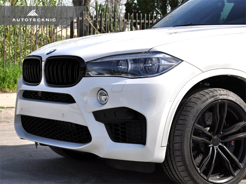 AutoTecknic Dual-Slats Gloss Black Front Grille Set - F15 X5 | F85 X5M & F16 X6 | F86 X6M-Exterior-Silicon Valley Bimmer