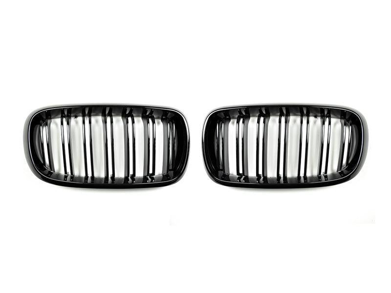 AutoTecknic Dual-Slats Gloss Black Front Grille Set - F15 X5 | F85 X5M & F16 X6 | F86 X6M-Exterior-Silicon Valley Bimmer