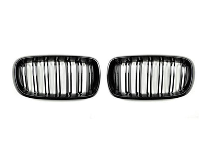 AutoTecknic Dual-Slats Gloss Black Front Grille Set - F15 X5 | F85 X5M & F16 X6 | F86 X6M-Exterior-Silicon Valley Bimmer