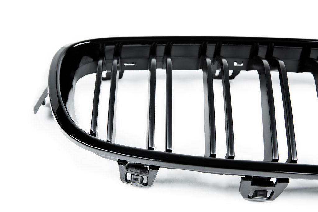 AutoTecknic Dual-Slats Gloss Black Front Grille Set - F30 3-Series-Exterior-Silicon Valley Bimmer