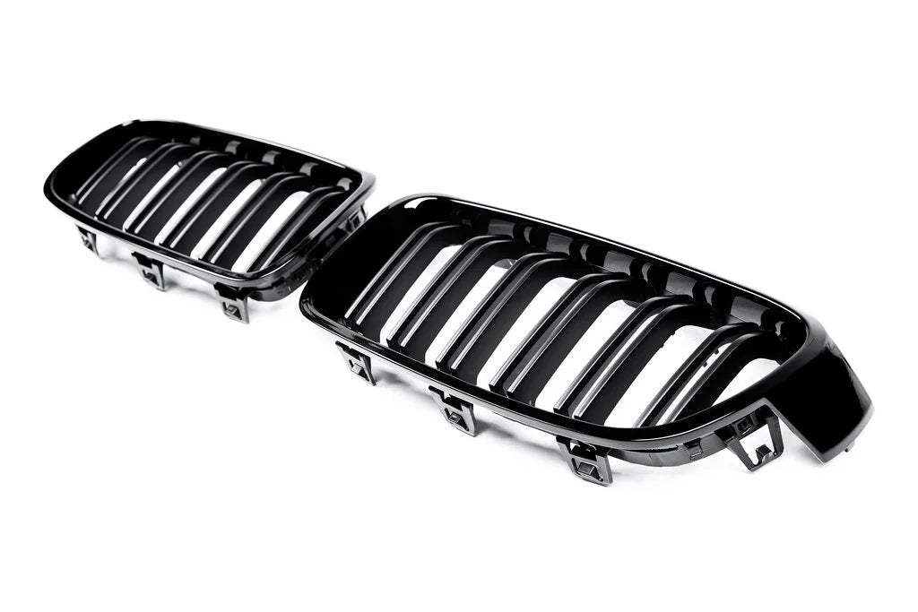AutoTecknic Dual-Slats Gloss Black Front Grille Set - F30 3-Series-Exterior-Silicon Valley Bimmer