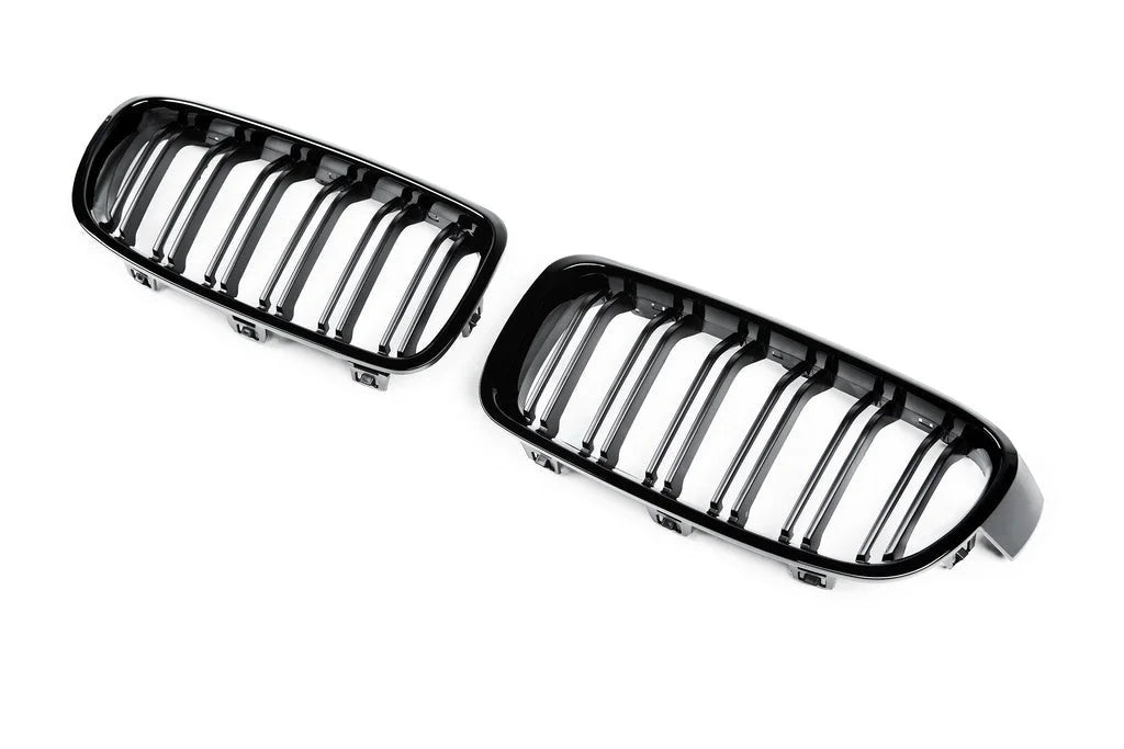 AutoTecknic Dual-Slats Gloss Black Front Grille Set - F30 3-Series-Exterior-Silicon Valley Bimmer