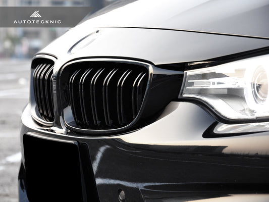 AutoTecknic Dual-Slats Gloss Black Front Grille Set - F32/ F36 4-Series | F80 M3 | F82 M4-Exterior-Silicon Valley Bimmer