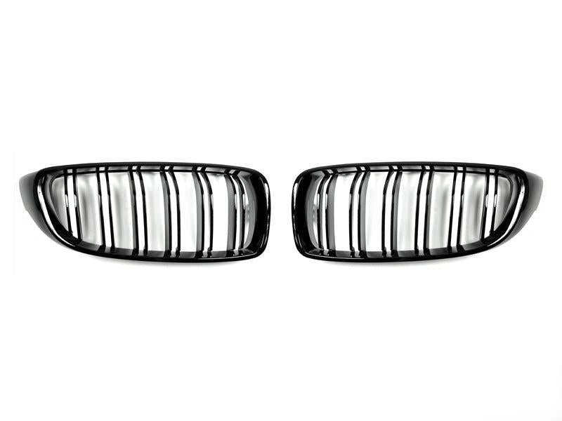 AutoTecknic Dual-Slats Gloss Black Front Grille Set - F32/ F36 4-Series | F80 M3 | F82 M4-Exterior-Silicon Valley Bimmer