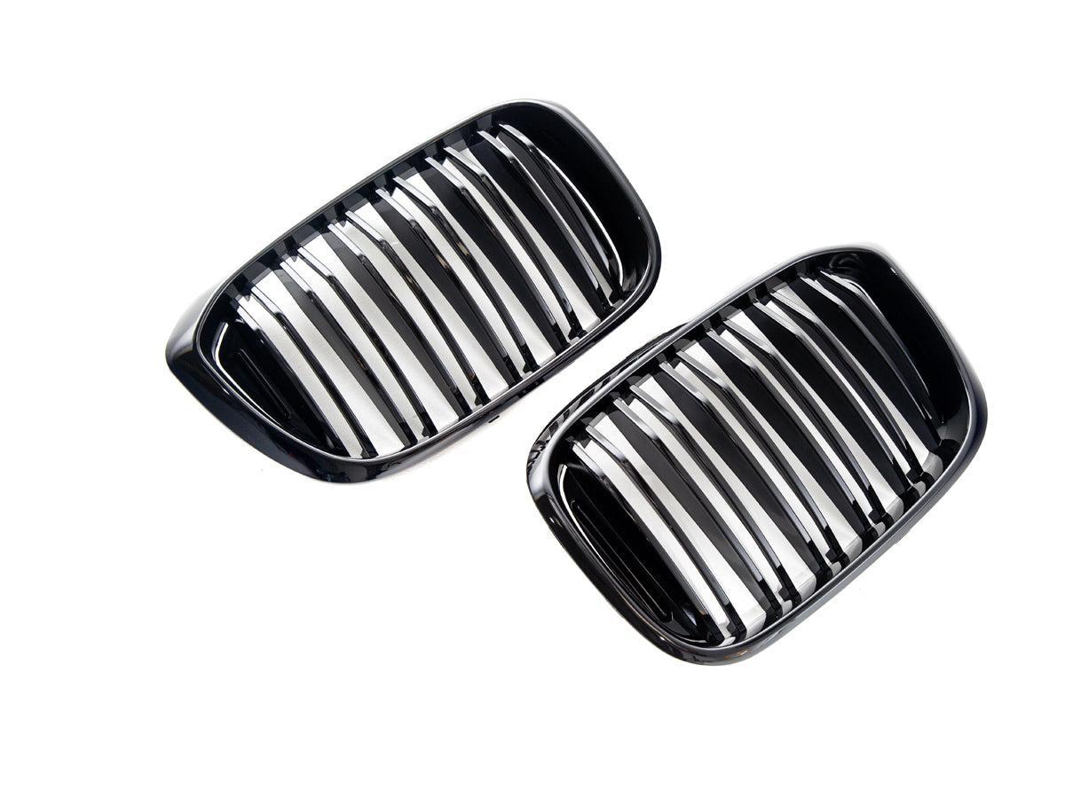 AutoTecknic Dual-Slats Gloss Black Front Grille Set - G01 X3 | G02 X4 Pre-LCI-Exterior-Silicon Valley Bimmer