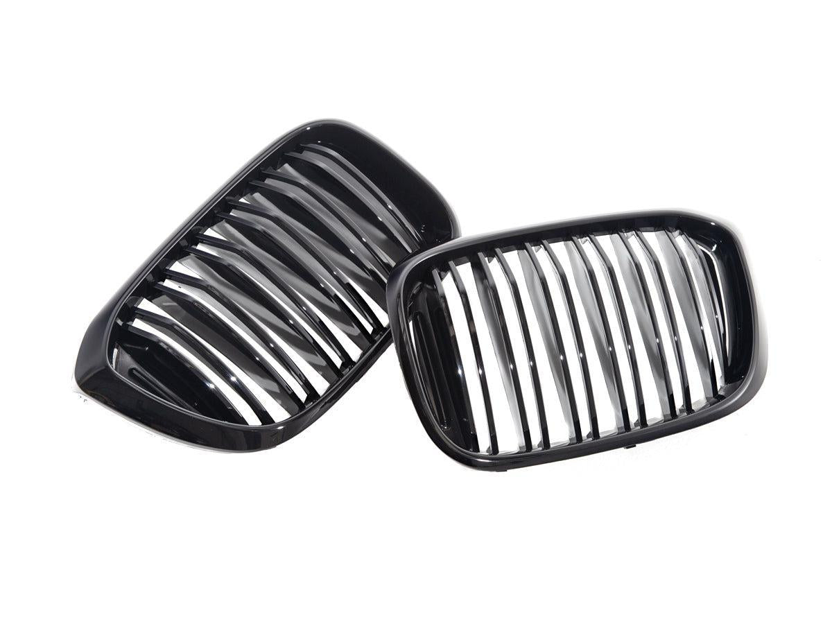 AutoTecknic Dual-Slats Gloss Black Front Grille Set - G01 X3 | G02 X4 Pre-LCI-Exterior-Silicon Valley Bimmer