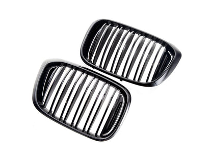 AutoTecknic Dual-Slats Gloss Black Front Grille Set - G01 X3 | G02 X4 Pre-LCI-Exterior-Silicon Valley Bimmer