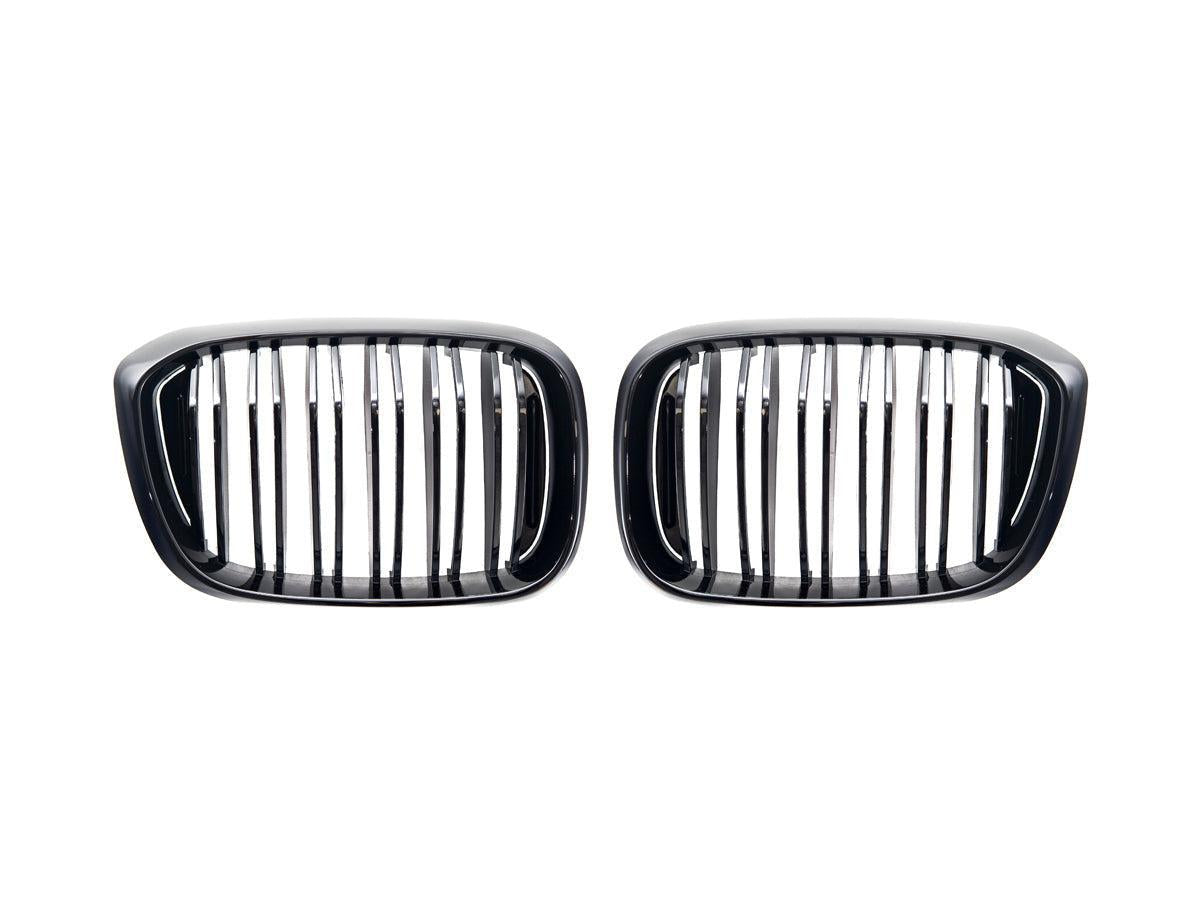 AutoTecknic Dual-Slats Gloss Black Front Grille Set - G01 X3 | G02 X4 Pre-LCI-Exterior-Silicon Valley Bimmer