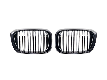 AutoTecknic Dual-Slats Gloss Black Front Grille Set - G01 X3 | G02 X4 Pre-LCI-Exterior-Silicon Valley Bimmer