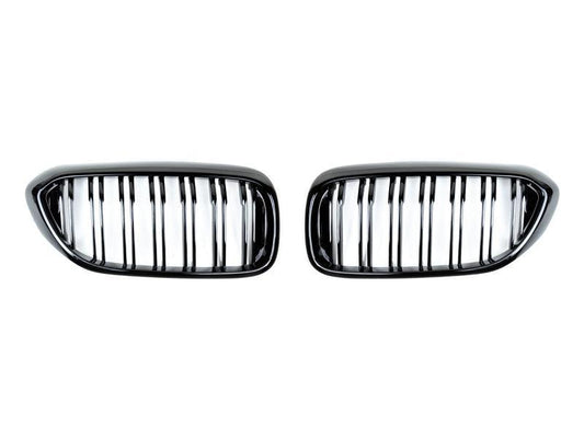 AutoTecknic Dual-Slats Gloss Black Front Grille Set - G30 5-Series Pre-LCI-Exterior-Silicon Valley Bimmer