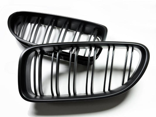 AutoTecknic Dual-Slats Stealth Black Front Grille Set - F06 Gran Coupe/ F12 Coupe/ F13 Cabrio | 6 Series & M6-Exterior-Silicon Valley Bimmer