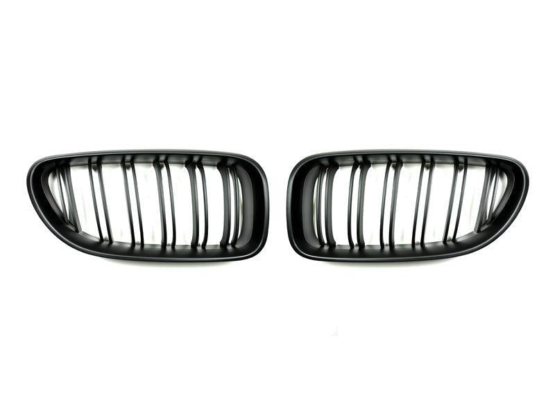 AutoTecknic Dual-Slats Stealth Black Front Grille Set - F06 Gran Coupe/ F12 Coupe/ F13 Cabrio | 6 Series & M6-Exterior-Silicon Valley Bimmer