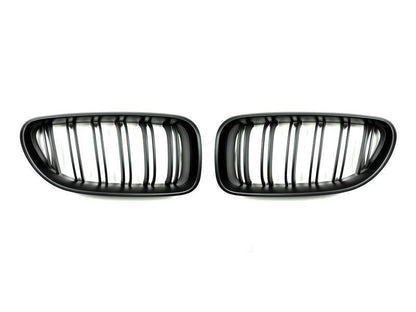 AutoTecknic Dual-Slats Stealth Black Front Grille Set - F06 Gran Coupe/ F12 Coupe/ F13 Cabrio | 6 Series & M6-Exterior-Silicon Valley Bimmer