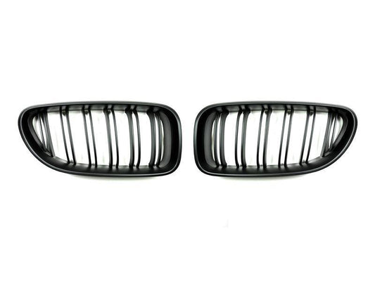 AutoTecknic Dual-Slats Stealth Black Front Grille Set - F06 Gran Coupe/ F12 Coupe/ F13 Cabrio | 6 Series & M6-Exterior-Silicon Valley Bimmer