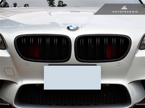 AutoTecknic Dual-Slats Stealth Black Front Grille Set - F10 5-Series | M5-Exterior-Silicon Valley Bimmer