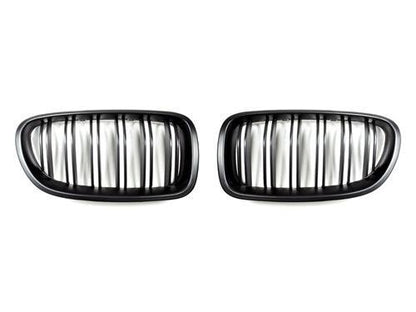 AutoTecknic Dual-Slats Stealth Black Front Grille Set - F10 5-Series | M5-Exterior-Silicon Valley Bimmer