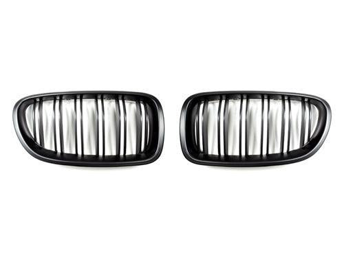 AutoTecknic Dual-Slats Stealth Black Front Grille Set - F10 5-Series | M5-Exterior-Silicon Valley Bimmer