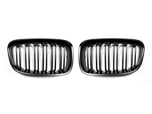 AutoTecknic Dual-Slats Stealth Black Front Grille Set - F20 1-Series-Exterior-Silicon Valley Bimmer