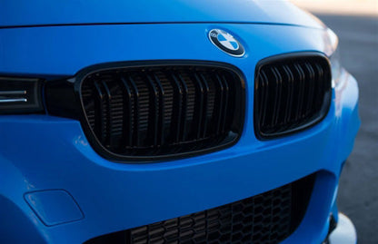 AutoTecknic Dual-Slats Stealth Black Front Grille Set - F30 3-Series-Exterior-Silicon Valley Bimmer