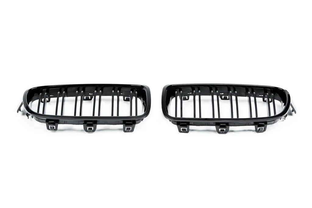 AutoTecknic Dual-Slats Stealth Black Front Grille Set - F30 3-Series-Exterior-Silicon Valley Bimmer