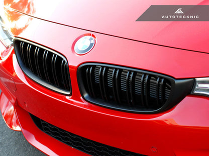 AutoTecknic Dual-Slats Stealth Black Front Grille Set - F32/ F36 4-Series | F80 M3 | F82 M4-Exterior-Silicon Valley Bimmer