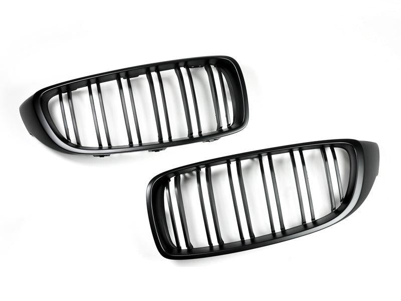 AutoTecknic Dual-Slats Stealth Black Front Grille Set - F32/ F36 4-Series | F80 M3 | F82 M4-Exterior-Silicon Valley Bimmer