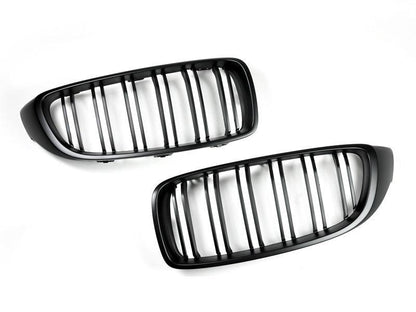 AutoTecknic Dual-Slats Stealth Black Front Grille Set - F32/ F36 4-Series | F80 M3 | F82 M4-Exterior-Silicon Valley Bimmer