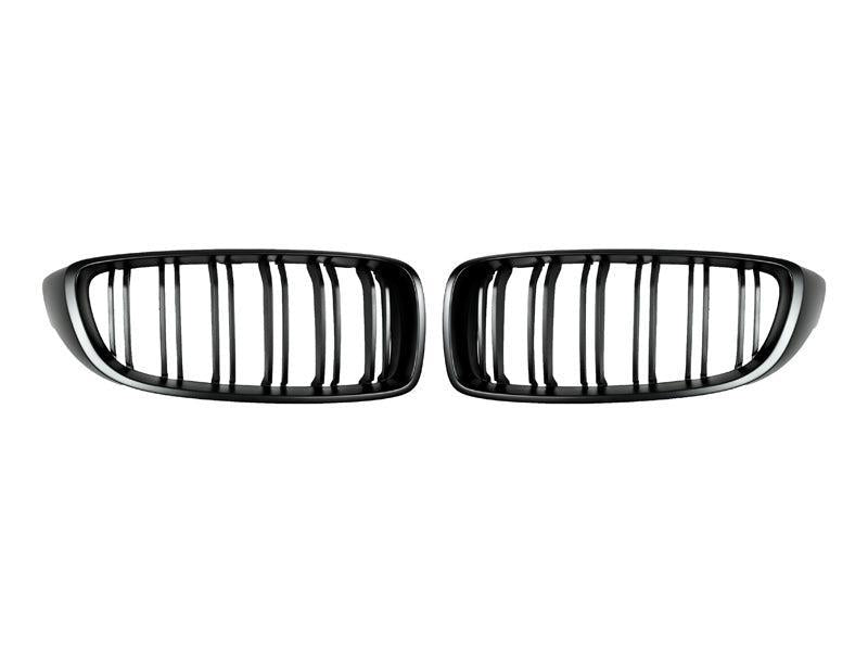 AutoTecknic Dual-Slats Stealth Black Front Grille Set - F32/ F36 4-Series | F80 M3 | F82 M4-Exterior-Silicon Valley Bimmer
